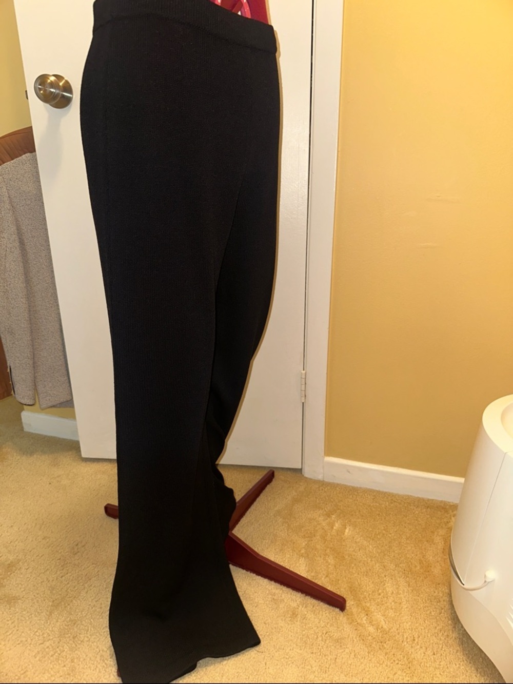 St. John Evening Black Wide-Leg Knit Pants Elegant - Picture 11 of 14